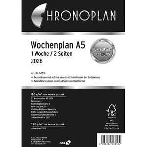 CHRONOPLAN Kalendereinlage 2026 Wochenplan A5 CHRONOPLAN Kalendereinlage 2026 Wochenplan A5 von CHRONOPLAN