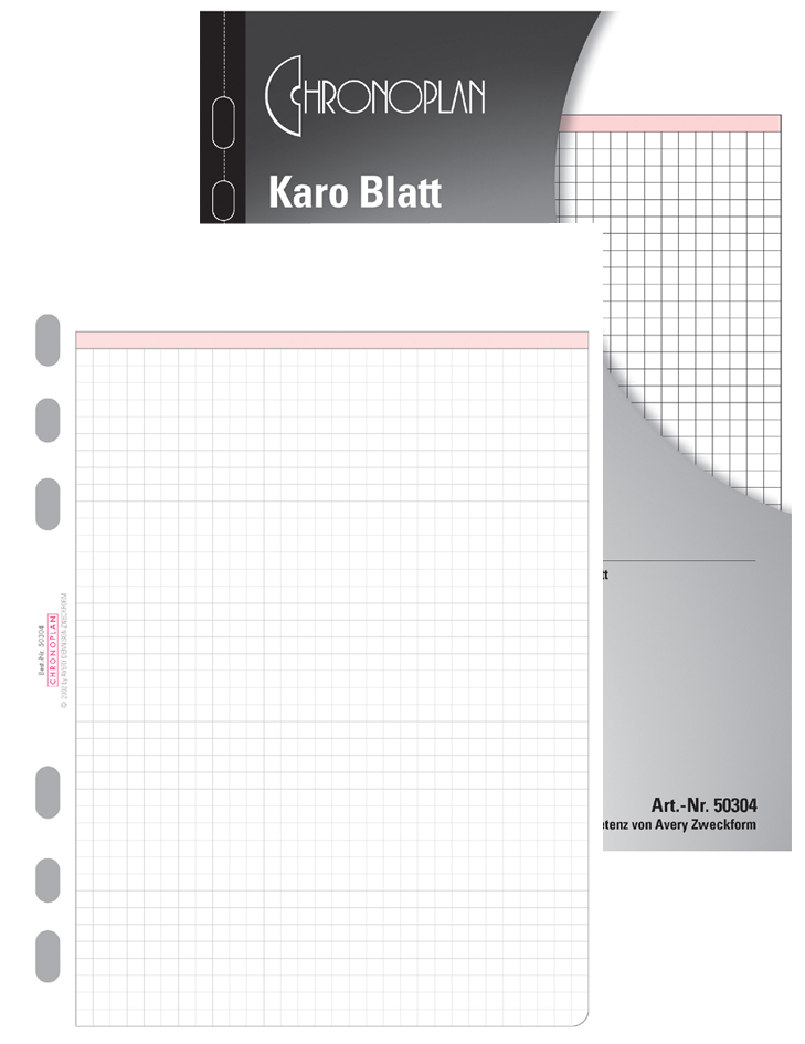 CHRONOPLAN Karo Blatt, Midi, 25 Blatt, 80 g/qm von CHRONOPLAN