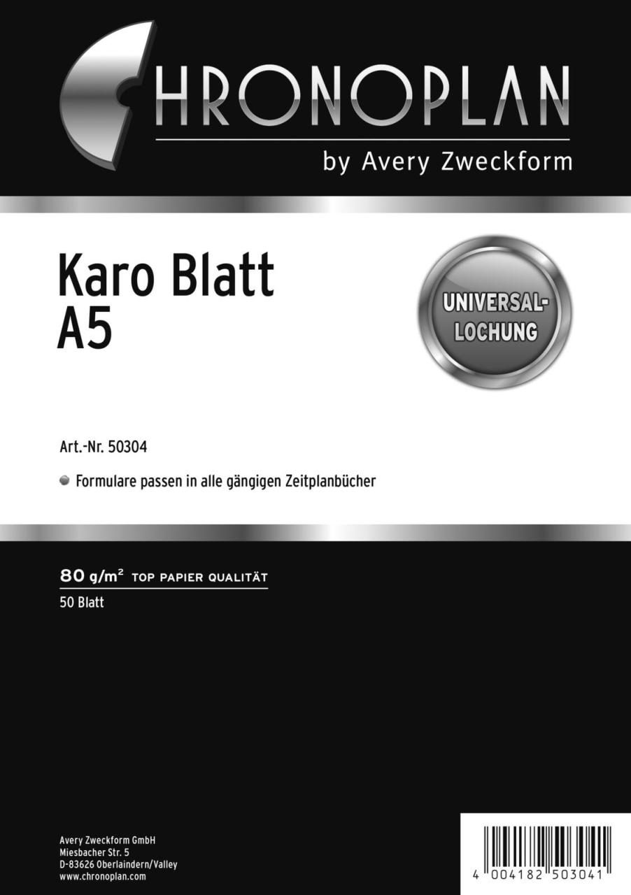CHRONOPLAN Ringbuch-Ergänzungsblätter DIN A5, 50 Blatt CHRONOPLAN Ringbuch-Ergänzungsblätter DIN A5, 50 Blatt von CHRONOPLAN