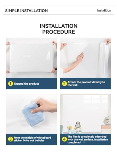 1,1 x 9,7 m großer, selbst zuschneidbarer Whiteboard-Wandaufkleber – haftet statisch, beschädigt die Wände nicht – wasserdicht, leicht zu reinigende Oberfläche – for den Einsatz zu Hause, im Klassenzi 1,1 x 9,7 m großer, selbst zuschneidbarer Whiteboard-Wandaufkleber – haftet statisch, beschädigt die Wände nicht – wasserdicht, leicht zu reinigende Oberfläche – for den Einsatz zu Hause, im Klassenzi von CHSUFBTY