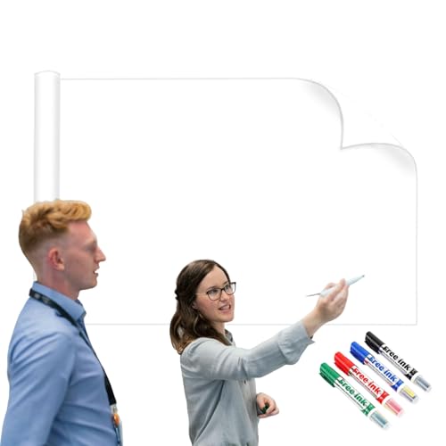 1,2 x 9,7 m großer, statisch haftender Whiteboard-Wandaufkleber – wasserfest, schmutzabweisend und selbst zuschneidbar – ideal for Zuhause, Klassenzimmer und Büro – inklusive 4 Whiteboard-Stiften(1.9* 1,2 x 9,7 m großer, statisch haftender Whiteboard-Wandaufkleber – wasserfest, schmutzabweisend und selbst zuschneidbar – ideal for Zuhause, Klassenzimmer und Büro – inklusive 4 Whiteboard-Stiften(1.9* von CHSUFBTY