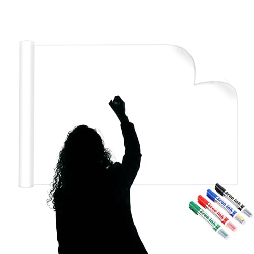 1,2 x 9,7 m großer, zuschneidbarer Whiteboard-Wandaufkleber – Statisch haftend, keine Beschädigungen – Wasserfeste, schmutzabweisende Oberfläche – Perfekt for Lernen im großen Maßstab, Kritzeln und Br von CHSUFBTY