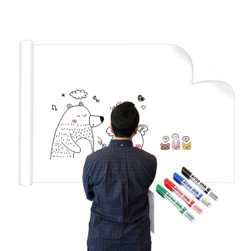 1,2 x 9,7 m lange, entfernbare, statisch haftende Whiteboard-Folie – wasserfest, leicht abwischbar – individuell zuschneidbar for jeden Raum – ideal for Kritzeln von Kindern, for den Unterricht und di 1,2 x 9,7 m lange, entfernbare, statisch haftende Whiteboard-Folie – wasserfest, leicht abwischbar – individuell zuschneidbar for jeden Raum – ideal for Kritzeln von Kindern, for den Unterricht und di von CHSUFBTY