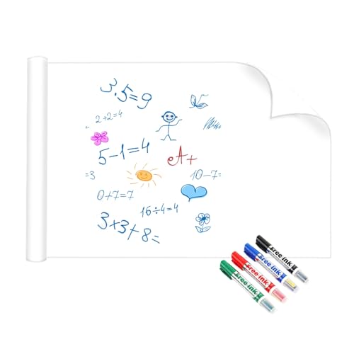 Statisch haftender Whiteboard-Wandaufkleber, 1,2 x 9,7 m – keine Beschädigung, entfernbar und neu positionierbar – PP-Material, beschreibbare und löschbare Oberfläche for das Lernen von Kindern, Heimu Statisch haftender Whiteboard-Wandaufkleber, 1,2 x 9,7 m – keine Beschädigung, entfernbar und neu positionierbar – PP-Material, beschreibbare und löschbare Oberfläche for das Lernen von Kindern, Heimu von CHSUFBTY