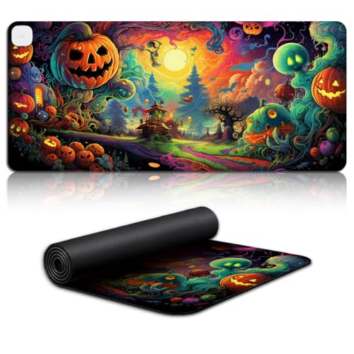 CHTXD Long Extend Happy Halloween Mouse Mat Gaming (70x31) cm Large Mouse Mat for PC Computer Laptop with 3 Heating Levels von CHTXD