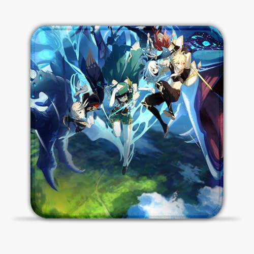 Gaming Mouse Mat Genshin Impact (30X30) cm 11.81(in) Ultra-Smooth SU Fabric Mouse Pad Zero Delay Tracking Stitched Edges Non-Slip for All Desktops von CHTXD