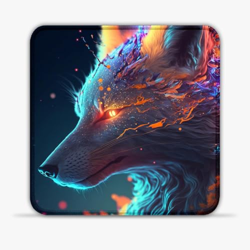 Mouse Mat Kitsune (30X30) cm 11.81(in) Mouse Pad Durable Materials, Portable, Fresh Modern Design Anti-Static Surface Stitched Edges Non-Slip Base for All Desktops von CHTXD