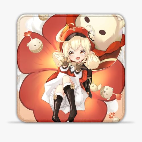 Mouse Mat Portable Genshin Impact (30X30) cm 11.81(in) Durable SU Cloth Mouse Pad High-Speed Tracking Surface Stitched Edges Non-Slip Base for Women Girls von CHTXD