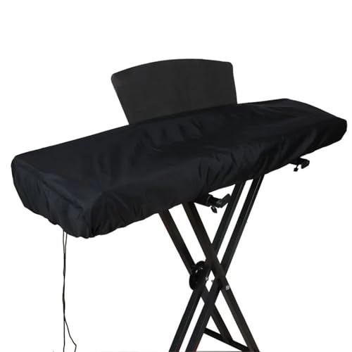 Klaviertastatur-Abdeckung, E-Piano-Abdeckung 61/88 Tasten, digitale elektronische Orgel-Abdeckung, Schrumpfschnur mit Zubehör, E-Piano-Abdeckung (02, L134 x B29 x H19 cm)(Black,L134xW29xH19 cm) von CHUDOU