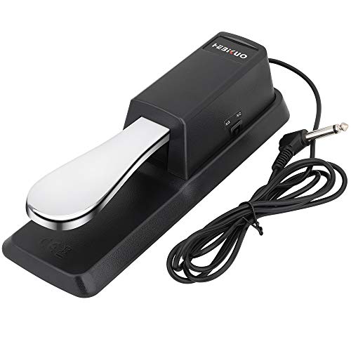 Universal Sustain Pedal, Dämpferpedal Polaritätsschalter Haltepedal Fußschalter 6,3mm Stecker mit 1,3m Anschluss Kabel für MIDI Dgitale Klaviere Elektronische Keyboards Klavier und E Piano Yamaha von CHUER