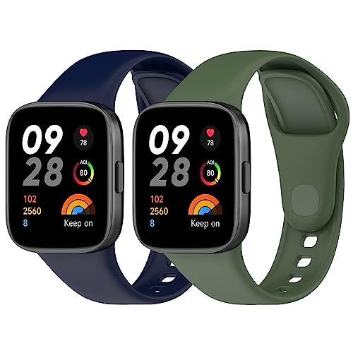 CHULN 2 Stücks Sportarmbänders Redmi Watch 3 Armbänd, Weiches und Atmungsaktives Silikonarmband Kompatibel mit Xiaomi Redmi Watch 3 Armbands Ersatzbändern von CHULN