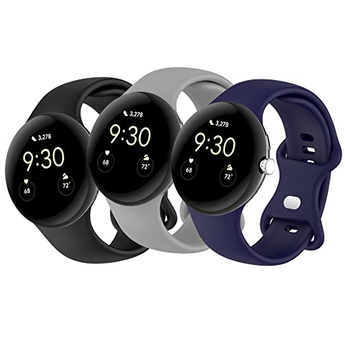 CHULN 3 Stücks Armband kompatibel mit Google Pixel Watch/Google Pixel Watch 2, Einstellbar Silikon Sports Wasserdichtes Ersatzband für Google Pixel Watch. von CHULN