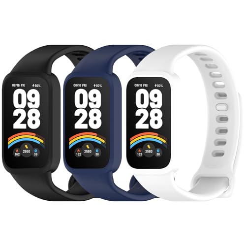 CHULN 3 Stücks Redmi Smart Band 3 Armbänder, Buntes Weiches Silikon-Uhren-Ersatzarmband, Wasserdichtes Armband, Kompatibel mit Xiaomi Smart Band 9 Active Armbändern CHULN 3 Stücks Redmi Smart Band 3 Armbänder, Buntes Weiches Silikon-Uhren-Ersatzarmband, Wasserdichtes Armband, Kompatibel mit Xiaomi Smart Band 9 Active Armbändern von CHULN