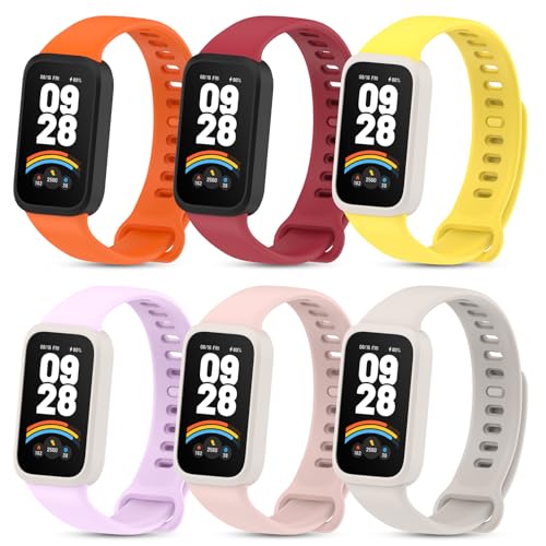 CHULN 6 PCS Armbänder Kompatibel mit Xiaomi Smart Band 9 Active, Sportarmband Passend für Xiaomi Smart Band 9 Active Silikon Ersatzarmbänder CHULN 6 PCS Armbänder Kompatibel mit Xiaomi Smart Band 9 Active, Sportarmband Passend für Xiaomi Smart Band 9 Active Silikon Ersatzarmbänder von CHULN