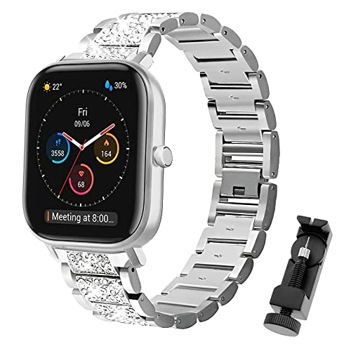 CHULN Armband Kompatibel mit Amazfit GTS, 20mm Metall Ersatzarmband für Amazfit GTS 4 Mini/GTS 2/GTS 3/GTS 4/GTS 2 Mini/Amazfit GTR 42mm/Amazfit Bip/Bip Lite. von CHULN