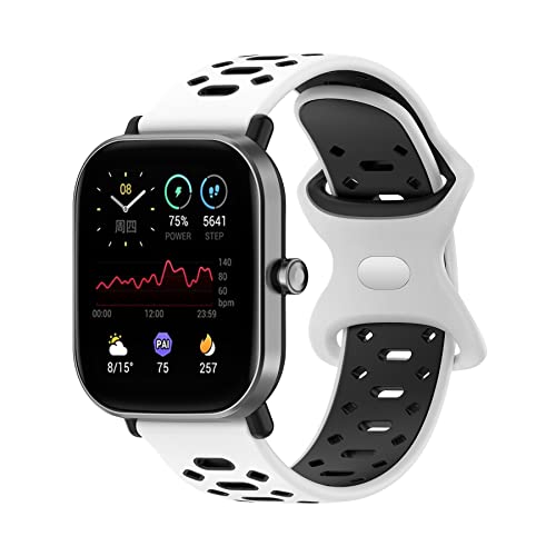 CHULN Armband Kompatibel mit Amazfit GTS 2/2 Mini/2e /Amazfit GTR 42mm/Amazfit Bip/Amazfit Bip Lite, 20mm Sport Weiches Silikon Ersatzarmband für Amazfit GTS. von CHULN