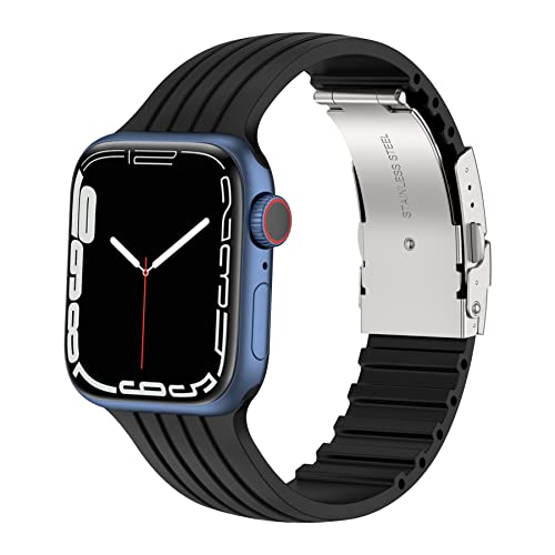 CHULN Kompatibel mit Apple Watch Armbänder 40mm 44mm 41mm 45mm 38mm 42mm, Weiches Sport Silikon Ersatzarmband für Apple Watch Series 7/SE/6/5/4/3/2/1. von CHULN