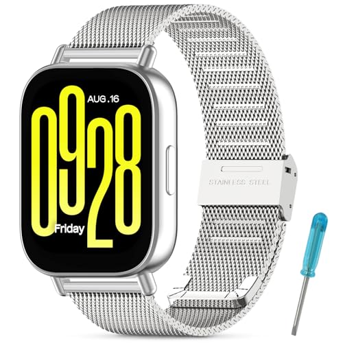 CHULN Metall Armband Kompatibel mit Redmi Watch 5 Active/Redmi Watch 5 Lite, 22mm Verstellbar Edelstahl Replacement Strap für Redmi Watch 5 Active Smartwatch. von CHULN