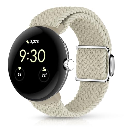 CHULN Nylon Armband Kompatibel mit Google Pixel Watch/Google Pixel Watch 2, Magnetischer Verstellbarer Elastisches Sport Ersatzarmbänder für Pixel Watch. von CHULN
