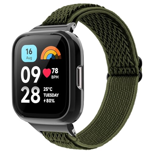 CHULN Nylon Armband kompatibel mit Redmi Watch 3 Active, Verstellbarer Elastisches Sport Ersatzarmbänder für Redmi Watch 3 Active Smartwatch. von CHULN