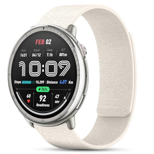 CHULN Silikon Armband Kompatibel mit Amazfit Active 2/Active/Garmin Vivoactive 5/Amazfit GTS/GTS 2/2 Mini/GTS 3, 20mm Einstellbares Magnetisch Sport Ersatzarmband für Smartwatch.(No host) von CHULN