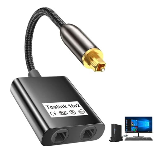 CHUMHU Optischer Kabel-Splitter, Toslink-Splitter, 1-in-2-Out-Toslink-Splitter, Tosl-Tinte Optikkabel, Splitter, optischer Splitt 1 x 2, Dual-Port-Audio-Adapter, Ca ble Sp Lit-Faser-Konverter CHUMHU Optischer Kabel-Splitter, Toslink-Splitter, 1-in-2-Out-Toslink-Splitter, Tosl-Tinte Optikkabel, Splitter, optischer Splitt 1 x 2, Dual-Port-Audio-Adapter, Ca ble Sp Lit-Faser-Konverter von CHUMHU