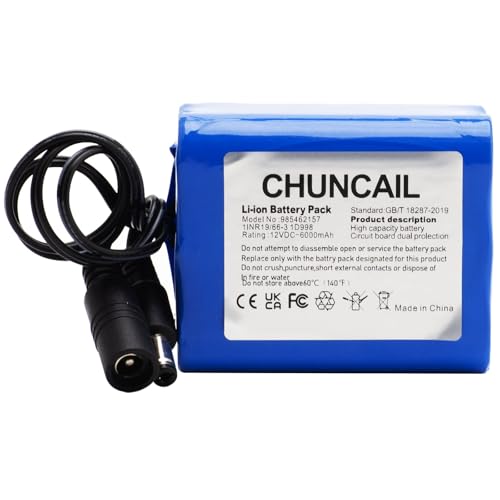 CHUNCAIL DC12V aufladbare 6000mAh Lithium-Ionen-Batterie, geeignet für Funk-Kameras, Kameras, MP3-Player, elektronische Keyboards usw. CHUNCAIL DC12V aufladbare 6000mAh Lithium-Ionen-Batterie, geeignet für Funk-Kameras, Kameras, MP3-Player, elektronische Keyboards usw. von CHUNCAIL