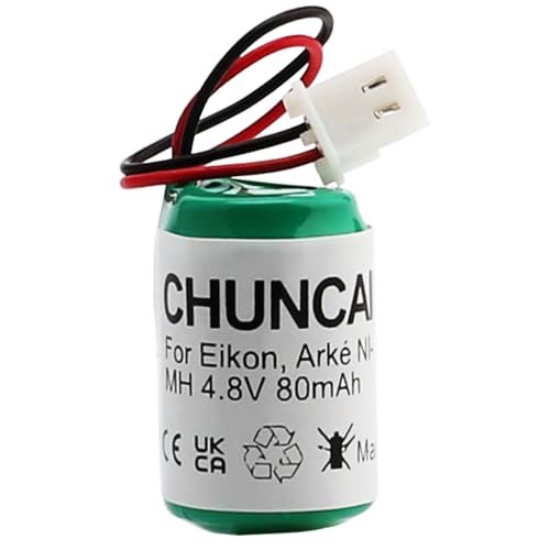 CHUNCAIL Ersatzbatterie für Taschenlampen, kompatibel für Eikon, Arké, Plana, Idee(00910 wiederaufladbare NI-MH 4.8V 80mAh) von CHUNCAIL