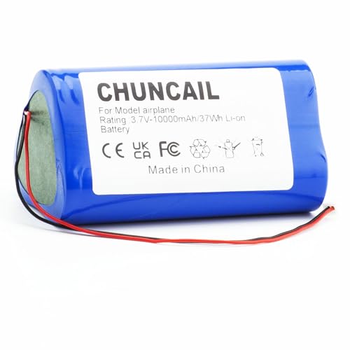 CHUNCAIL Lithium-Ionen-Akku 3,7V 10000mAh für Modellflugzeuge und Spielzeug, mit Stecker von CHUNCAIL