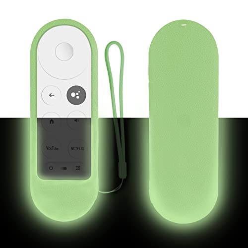 Protective Silicone Remote Case for Chromecast with Google TV 2020 Voice Remote, Skin-Friendly Protective Cover for 2020 Chromecast Voice Remote, Shockproof Cover with Loop-Glow in Dark Green von CHUNGHOP