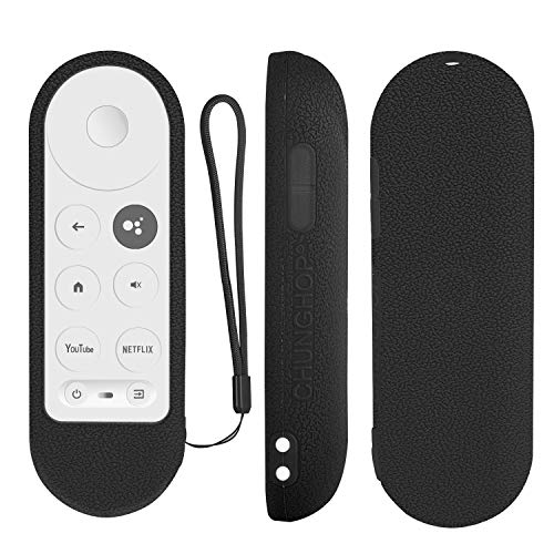 Protective Silicone Remote Case for Chromecast with Google TV 2020 Voice Remote, Skin-Friendly Protective Cover for 2020 Chromecast Voice Remote, Shockproof Washable Cover with Loop-Black von CHUNGHOP