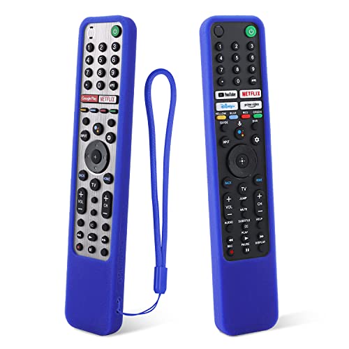 Schützende Silikon-Fernbedienungshülle für Sony RMF-TX600U RMF-TX500U RMF-TX500E RMF-TX600E Smart Voice Remote Controller Waschbare Anti-Lost-Fernbedienungshülle mit Schlaufe (Blau) von CHUNGHOP