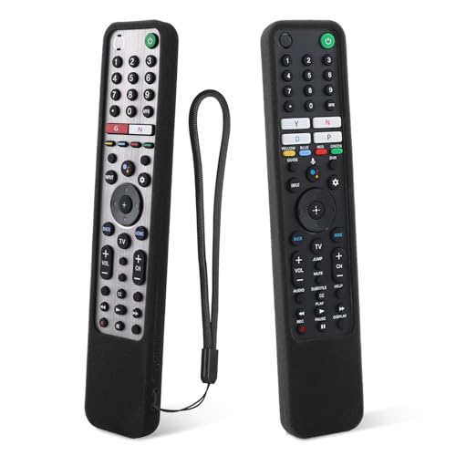 Schützende Silikon-Fernbedienungshülle für Sony RMF-TX600U RMF-TX500U RMF-TX500E RMF-TX600E Smart Voice Remote Controller Waschbare Anti-Lost-Fernbedienungshülle mit Schlaufe (Schwarz) von CHUNGHOP