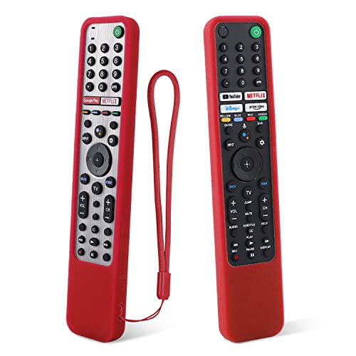 Schützende Silikon-Fernbedienungshülle für Sony RMF-TX600U RMF-TX500U RMF-TX500E RMF-TX600E Smart Voice Remote Controller Waschbare Anti-Lost-Fernbedienungshülle mit Schlaufe (rot) von CHUNGHOP