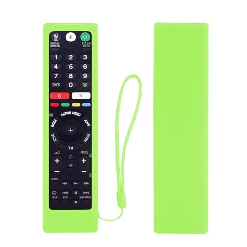 Silikon Schutz Hülle für Sony TV Fernbedienung RMT-TX100D RMT-TX200E RMT-TX102U RMF-TX300U, Fernbedienung für Sony Smart Android Sprach Fernbedienung, mit Lanyard (Leuchten im Dunkeln, Grün) von CHUNGHOP