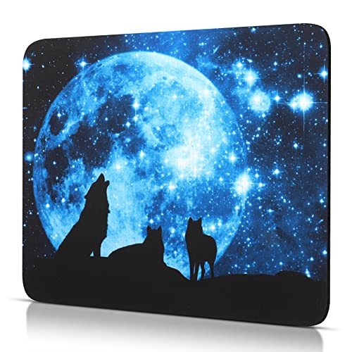 CHUQING Mauspad Klein Mousepad mit Motiv rutschfest 24 x 20 cm Anti-Rutsch Mouse pad Wolf Design von CHUQING