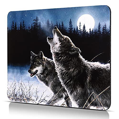 CHUQING Mauspad Wolf Mousepad klein Mouse Pad mit Motiv für Büro und Gaming Maus,Größe S,240 x 200 mm von CHUQING