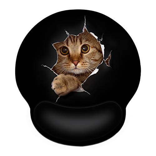 CHUQING Mauspad mit Gelkissen Mousepad Ergonomisch mit Handauflage Gel Mauspad Handgelenkauflage Katze Motiv von CHUQING