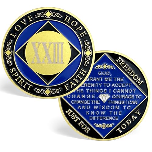 CHURYUML 23 Year NA Coins Recovery Chip Narcotics Anonymous Gifts Nüchternheit Sucht Genesung Geschenke Narcotics Anonymous Medaillon CHURYUML 23 Year NA Coins Recovery Chip Narcotics Anonymous Gifts Nüchternheit Sucht Genesung Geschenke Narcotics Anonymous Medaillon von CHURYUML