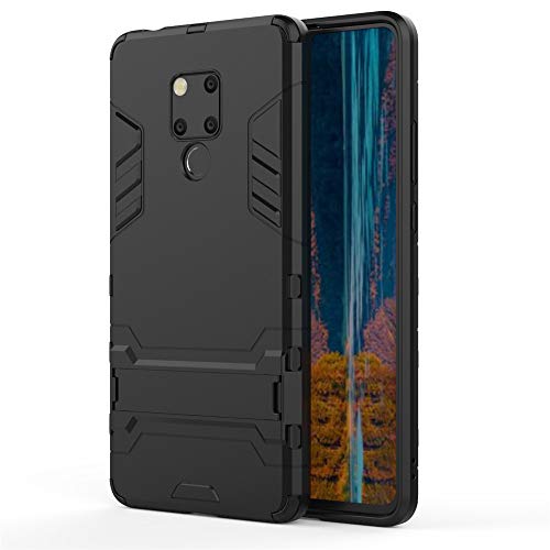 CHcase Huawei Mate 20 X Hülle, Hybrid 2in1 TPU+PC Schutzhülle Rugged Armor Case Cover Dual Layer Bumper Backcover mit Ständer für Huawei Mate 20 X -All Black von CHcase