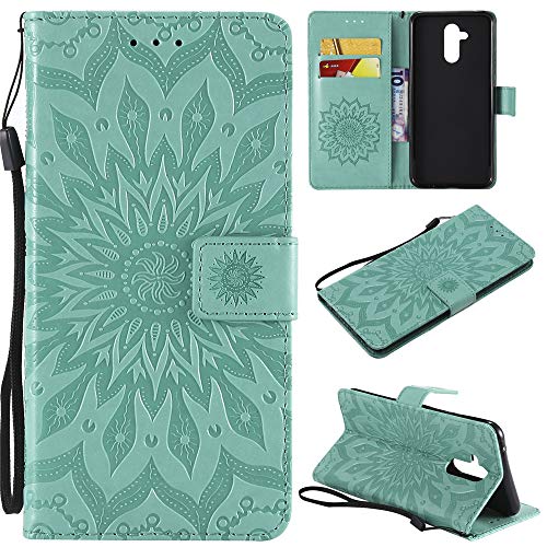 CHcase Kompatibel für Huawei Mate 20 Lite Hülle Premium Leder PU Handyhülle Flip Case Wallet Lederhülle Ledercase Klapphülle Klappbar Silikon Bumper Magnetisch Schutzhülle Handytasche - Grün von CHcase