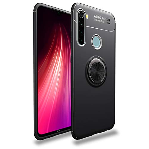 CHcase Redmi Note 8T Hülle, Ring Stand 360 Grad drehbarer Silikon TPU Schutzhülle Bumper Outdoor Stoßfest Handyhülle case cover für Redmi Note 8T -Schwarz von CHcase