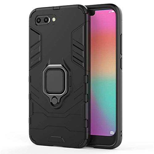 Huawei Honor 10 Hülle, CHcase Hybrid 2in1 TPU+PC Schutzhülle Rugged Armor Car Mount Case Cover Dual Layer Bumper Backcover mit Ständer für Huawei Honor 10 -All Black von CHcase