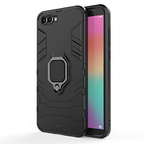 Huawei Honor View 10 Hülle, CHcase Hybrid 2in1 TPU+PC Schutzhülle Rugged Armor Car Mount Case Cover Dual Layer Bumper Backcover mit Ständer für Huawei Honor View 10 -All Black von CHcase