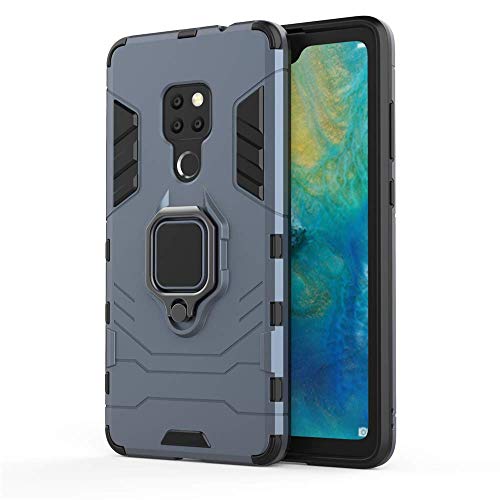 Huawei Mate 20 Hülle, CHcase Hybrid 2in1 TPU+PC Schutzhülle Rugged Armor with Magnetic Car Mount Case Cover Dual Layer Bumper Backcover mit Ständer für Huawei Mate 20 -Black Plus Gray von CHcase