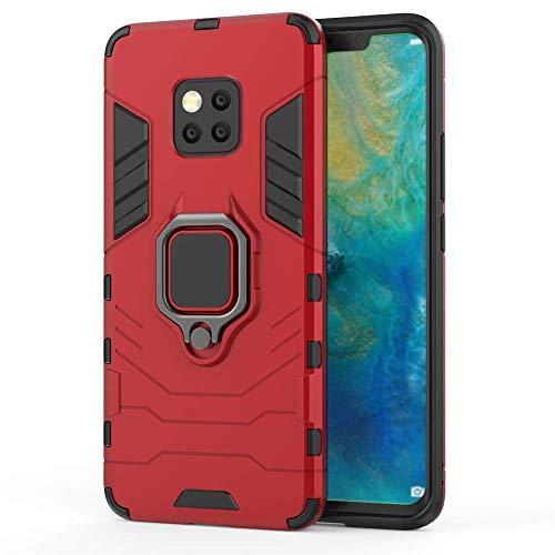 Huawei Mate 20 Pro Hülle, CHcase Hybrid 2in1 TPU+PC Schutzhülle Rugged Armor with Magnetic Car Mount Case Cover Dual Layer Bumper Backcover mit Ständer für Huawei Mate 20 Pro -Red von CHcase