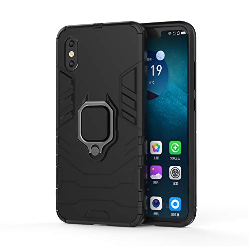 Xiaomi Mi 8 Pro Hülle, CHcase Hybrid 2in1 TPU+PC Schutzhülle Rugged Armor with Magnetic Car Mount Case Cover Dual Layer Bumper Backcover mit Ständer für Xiaomi Mi 8 Pro -All Black von CHcase