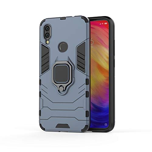 Xiaomi Redmi Note 7 Hülle, CHcase Hybrid 2in1 TPU Hart PC Bumper Stoßdämpfung Schutzhülle Rugged Armor with Magnetic Car Mount Case Cover Backcover mit Ständer für Xiaomi Redmi Note 7 -Black Plus Gray von CHcase