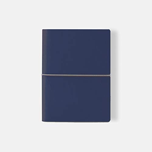 CIAK Notebook Evolving Colours mit weißen Seiten, Notizbuch aus Kunstleder und Gummibandverschluss, handgefertigt, Farbe Blau, Größe 15 x 21 cm, Made in Italy von CIAK