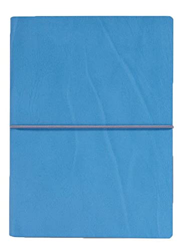 CIAK Notizbuch Evolving Colours mit Punkten, Notizbuch aus glattem Kunstleder und Gummibandverschluss, handgefertigt, Blau, Größe 15 x 21 cm von CIAK